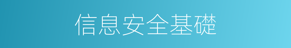 信息安全基礎的同義詞