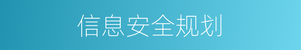 信息安全规划的同义词