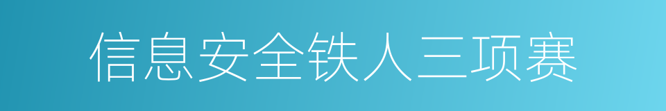 信息安全铁人三项赛的同义词