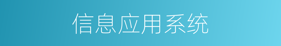 信息应用系统的同义词