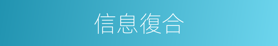 信息復合的同義詞