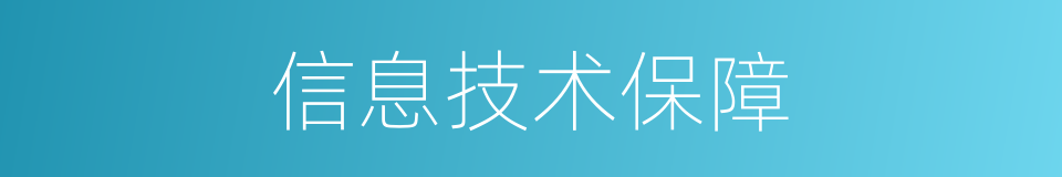 信息技术保障的同义词