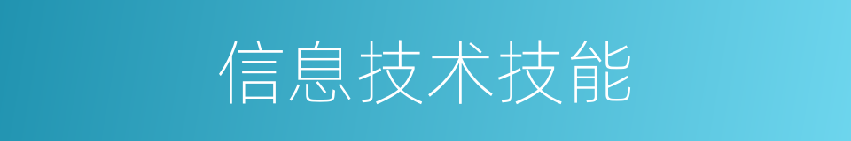 信息技术技能的同义词