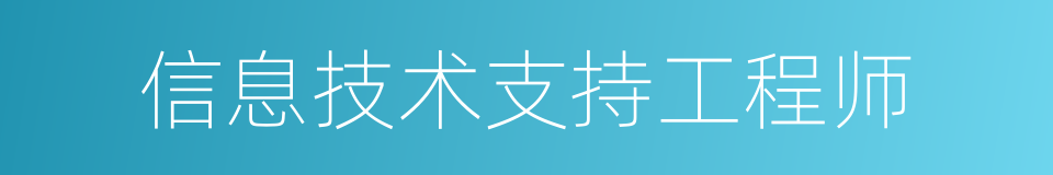 信息技术支持工程师的同义词