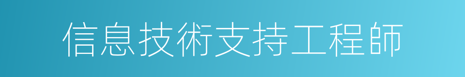 信息技術支持工程師的同義詞