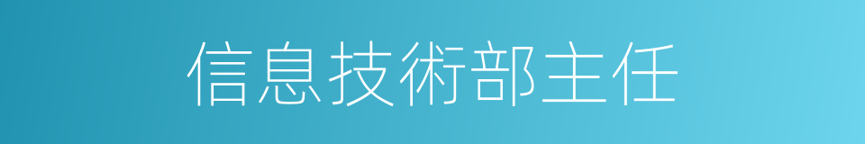 信息技術部主任的同義詞