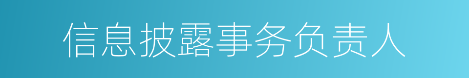 信息披露事务负责人的同义词