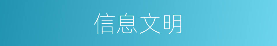 信息文明的意思