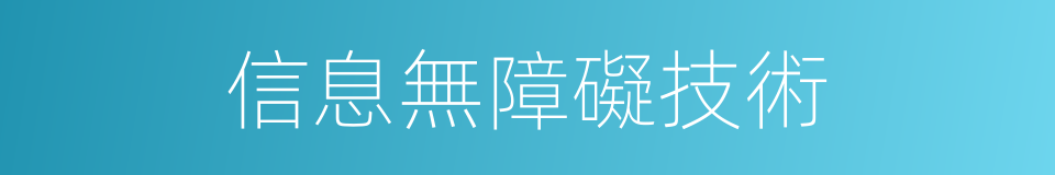信息無障礙技術的同義詞