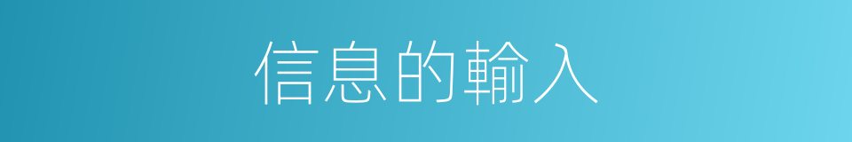 信息的輸入的同義詞