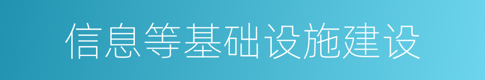 信息等基础设施建设的同义词