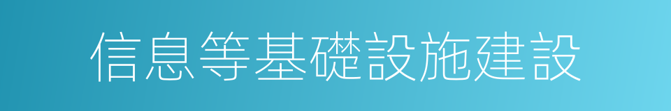 信息等基礎設施建設的同義詞