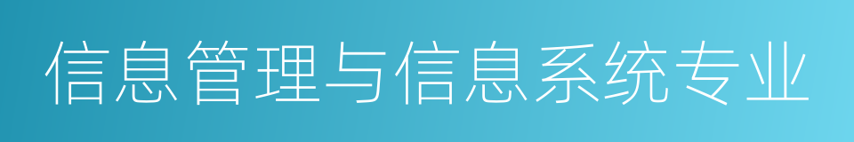 信息管理与信息系统专业的同义词