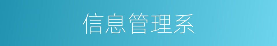 信息管理系的同义词