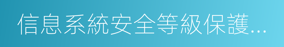 信息系統安全等級保護測評的同義詞