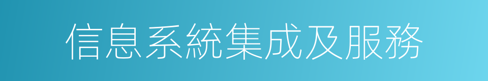 信息系統集成及服務的同義詞