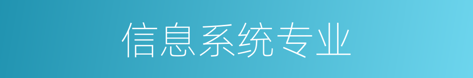 信息系统专业的同义词