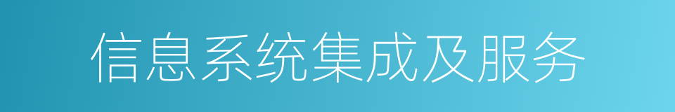 信息系统集成及服务的同义词