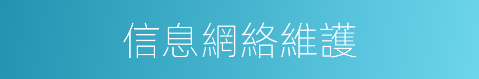 信息網絡維護的同義詞