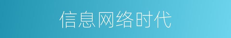 信息网络时代的同义词