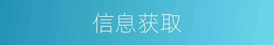 信息获取的同义词