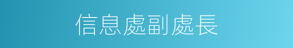 信息處副處長的同義詞