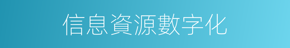 信息資源數字化的同義詞