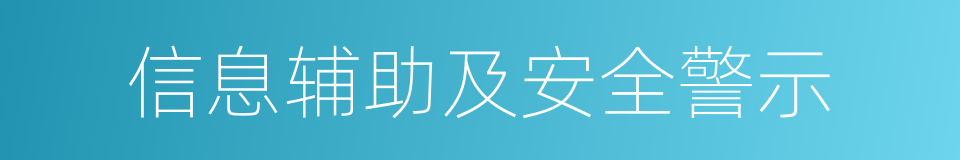 信息辅助及安全警示的同义词