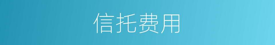 信托费用的同义词