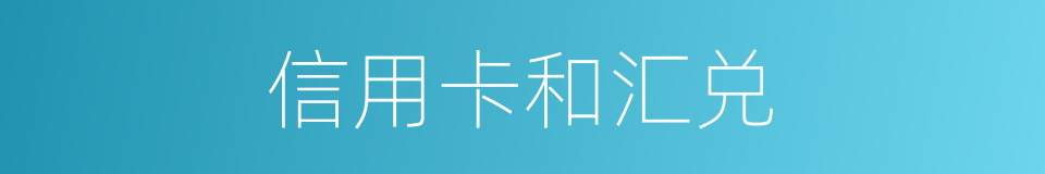 信用卡和汇兑的同义词