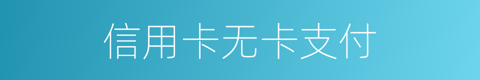 信用卡无卡支付的同义词