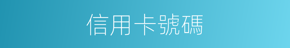 信用卡號碼的同義詞