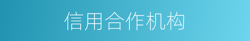 信用合作机构的同义词
