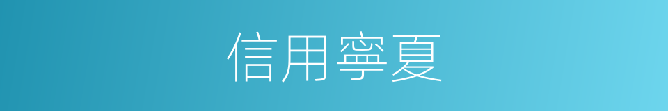 信用寧夏的同義詞