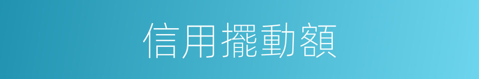 信用擺動額的同義詞