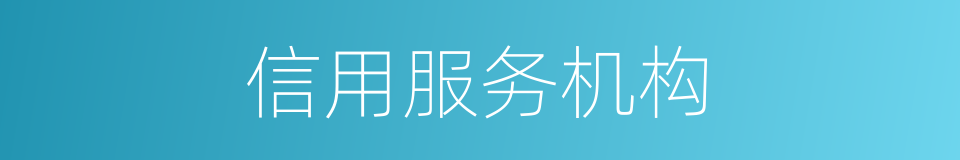 信用服务机构的同义词