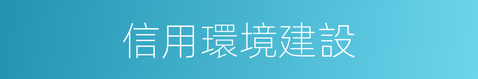 信用環境建設的同義詞
