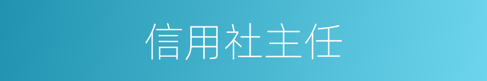 信用社主任的同义词