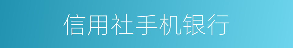 信用社手机银行的同义词