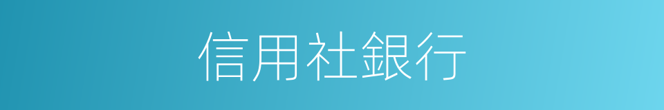 信用社銀行的同義詞