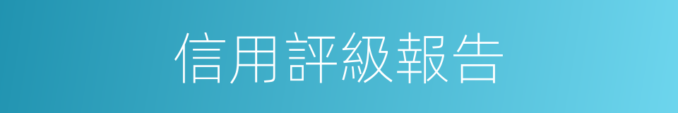 信用評級報告的同義詞