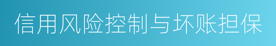 信用风险控制与坏账担保的同义词