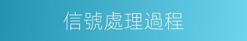 信號處理過程的同義詞