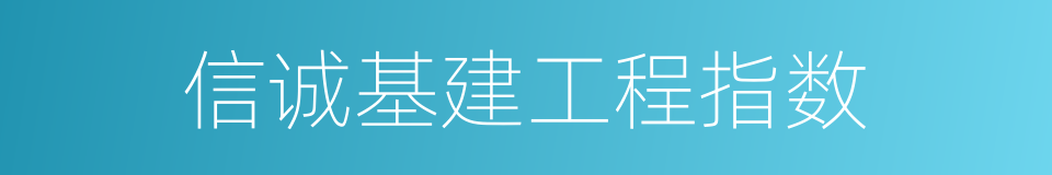 信诚基建工程指数的同义词