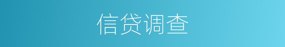 信贷调查的同义词