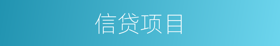 信贷项目的同义词