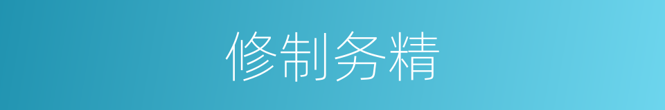 修制务精的同义词