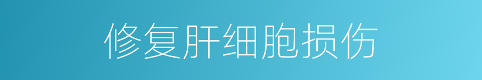 修复肝细胞损伤的同义词