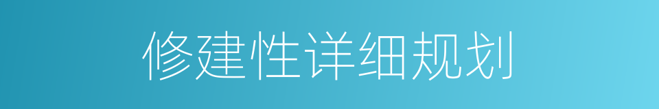 修建性详细规划的同义词
