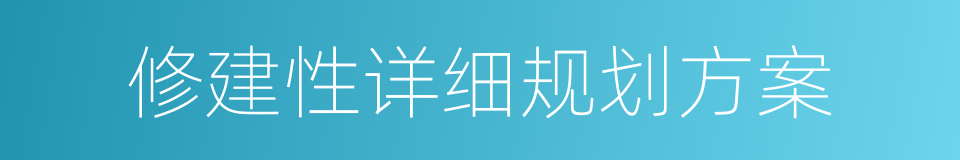 修建性详细规划方案的同义词